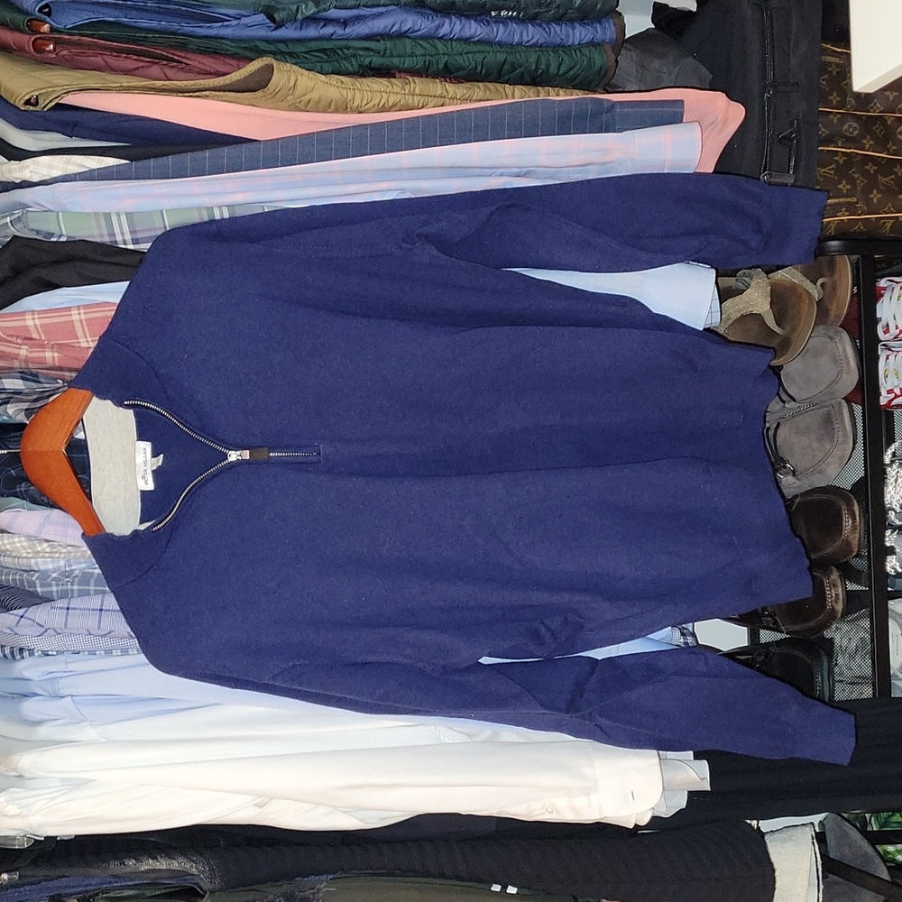 Peter Millar Blue Zip Up Sweater